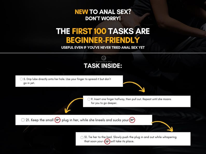 600 Anal Training Tasks for Submissive Women – Kinky BDSM Ideas for Couples | Dom & Sub Challenge Guide (18+)